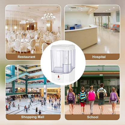 Hushee 2 Pcs Automatic Soap Dispenser Sensor Hand Sanitizer Dispenser Battery Powered for Office Kitchen Hotel