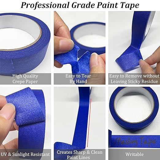 Colored Painters Tape, Colorful Masking Tape, Premium DIY Crafts Tape Rolls (0.94in x 22yds*9 Rolls) for Kids Arts Supplies, Drafting Paint Tape for Labeling, Decoration, Classroom, Teaching