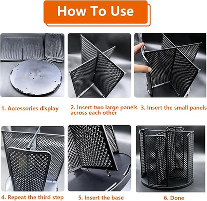 Paper Cup and Lid Holder, CITZCFYU Rotatable Coffee Cup Dispenser fit 5-16oz Disposable Cups Organizer, Plastic Cup Storage Rack for Countertop, Coffee Shop, Station, Bar, Office,Kitchen, Black