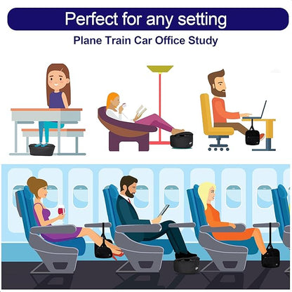 2-in-1 Airplane Footrest Pillow - Inflatable Travel Foot Hammock & Cushioned Foot Pad for Ultimate Comfort on Flights, Travel Accessories, Portable Foot Rest for Flights