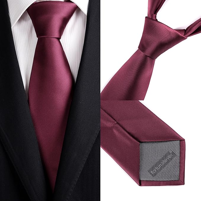 Mens Solid Satin Mens Tie With Hanky,Handmade Neckties For Men