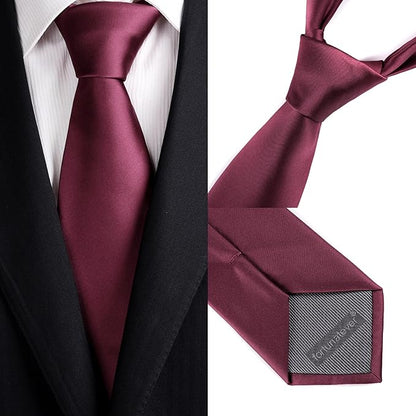 Mens Solid Satin Mens Tie With Hanky,Handmade Neckties For Men