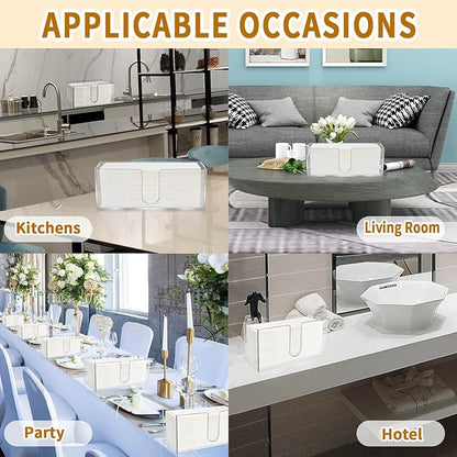 4Pack Acrylic Countertop Paper Towel Holder, Paper Towel Dispenser Countertop/Acrylic Napkin Holder(5mm Acrylic) C-fold or MultiFold Trifold Paper Towels for Bathroom, Kitchen,Restaurant (4)