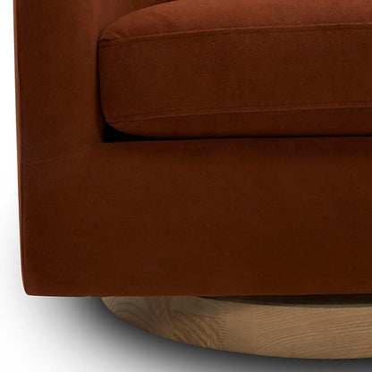 CHITA Swivel Accent Chair, FSC Certified Upholstered Velvet Barrel Chair for Living Room Set of 2, Fully Assembled, Burnt Orange