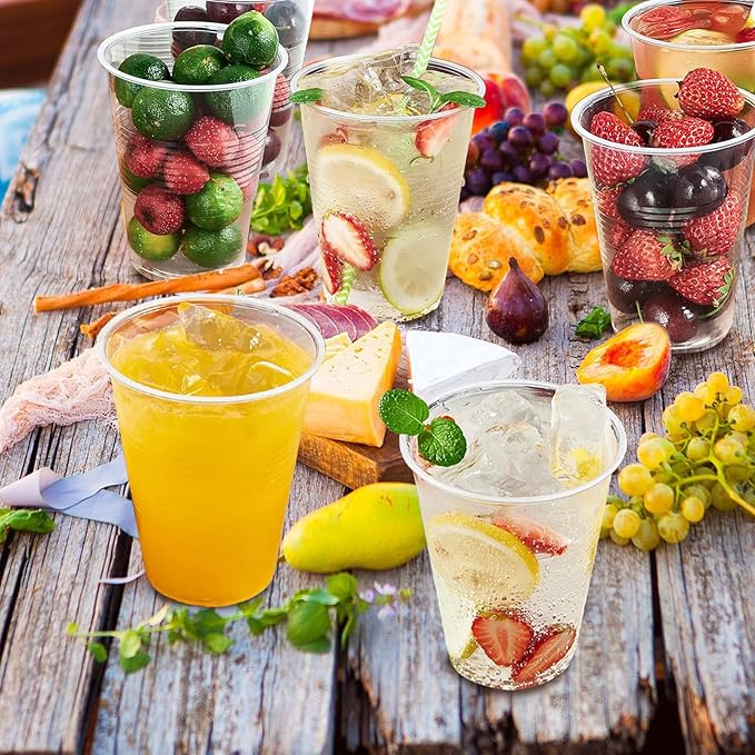 SIUQ 1500 Pack 9 oz Plastic Cups, Clear Disposable Plastic Cups, Cold Water Party Drinking Cups for Party, Picnic, BBQ, Wedding, Travel, Thanksgiving, Christmas