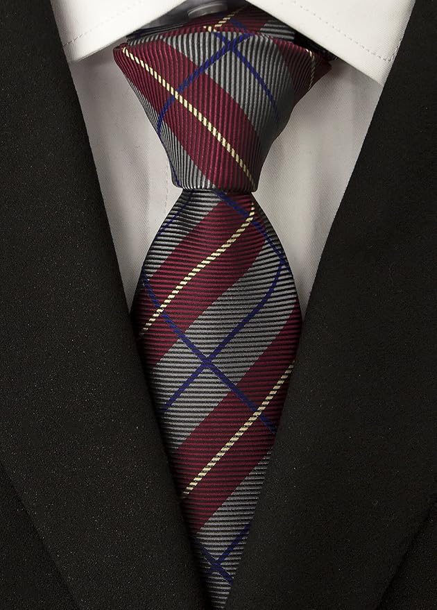 Adulove Men's Necktie Classic Silk Tie Woven Jacquard Neck Ties 6 PCS