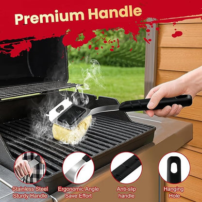 Grill Brush Bristle Free + 5 Replaceable Pads, Grill Cleaner Brush for Outdoor Grill, Steam Grill Brush and Scraper for Cast Iron/Stainless Steel Grates, BBQ Grill Brush, Gift for Men Dad