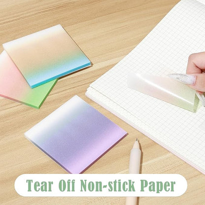 BAYTORY 300 Sheets Transparent Glitter Sticky Note, 3 × 3 Clear Memo Pads, Self-Stick Index Tabs, Waterproof See Through Self-Adhesive Sticky Notes, for Office School Supplies (76mm)