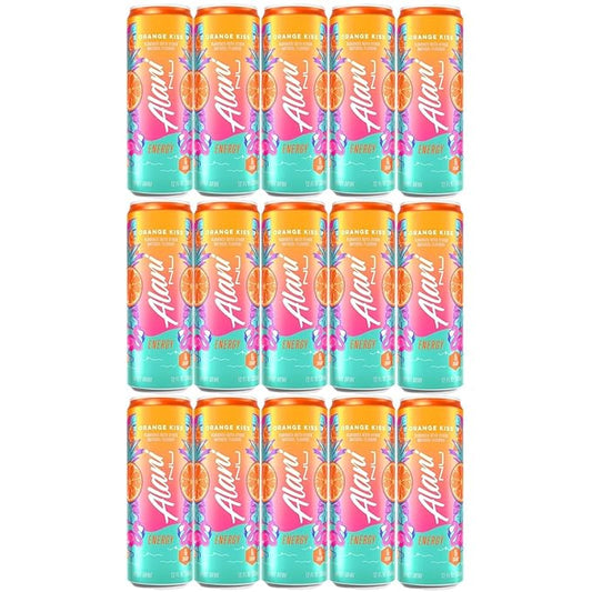 Generic Alani. Nu Energy Drink ORANGE | (Pack Of 15) | Sugar Free, Low Calorie Energy Drinks | 200mg Caffeine | Zero Sugar | 10 Calories | 12 Fl Oz Cans - By The Munchie Mix