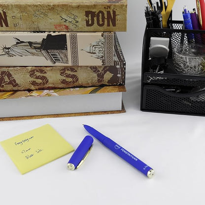 Fengtaiyuan B07P18, Blue Gel Ink Rollerball Pens - Comfortable Non-Slip Grip, Blue Ink, Fine Point, 0.7mm, Quick-Drying Ink, 18-Piece Box (B07P18)