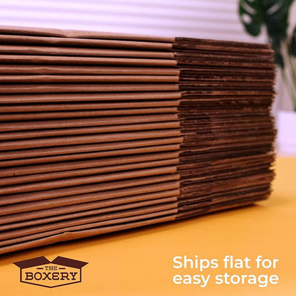 The Boxery 18"x12"x8" Brown/Kraft Corrugated Cardboard Shipping Boxes 25-Pack | Mailing, Packing, Moving & Storage for Business/Home – Durable - Eco-Friendly, Recyclable - Made in the USA