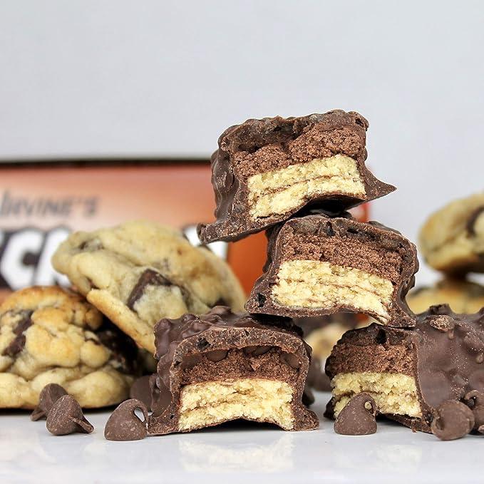 FITCRUNCH Full Size Protein Bars, 6-Layer Baked Bar, 6g of Sugar, Gluten Free & Soft Cake Core (Chocolate Chip Cookie Dough)