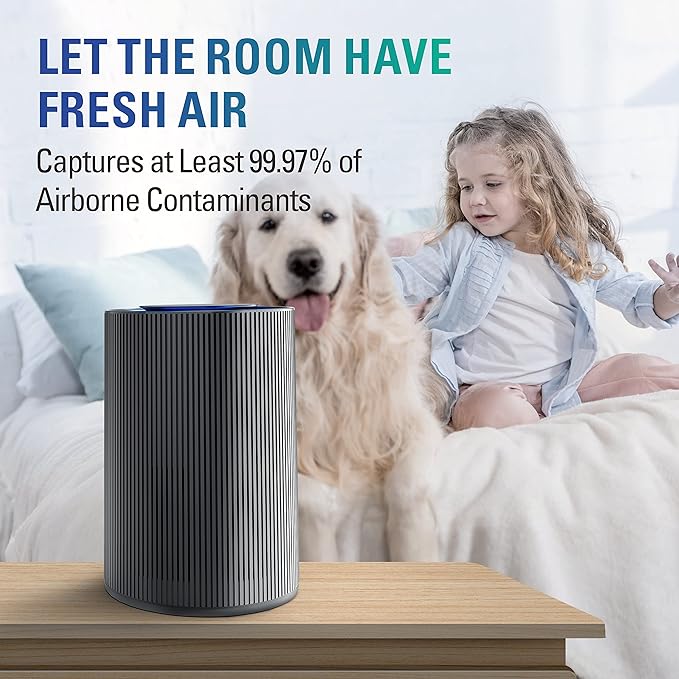 STEALTH Air Purifiers for Home Allergies Pets Hair Dander Pollen Up to 1345 Ft²/H, H13 True HEPA 3-in-1 Filter Air Cleaner, Ozone Free 24db Sleep Mode,3 Speeds Timer for Lage Room Dorm Bedroom