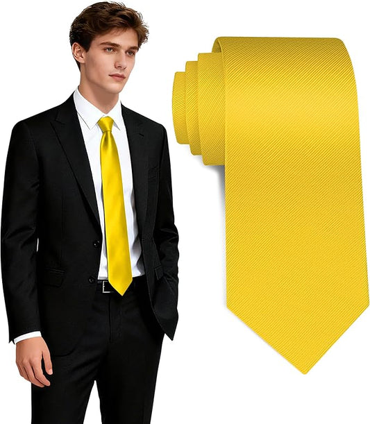 Fineknot Black Ties for Men, Formal Neckties for Men, Solid Color Mens Ties for Business, Wedding, Party, Mens Neck Tie