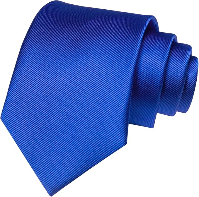 JEMYGINS Solid Color Formal Necktie and Pocket Square Tie Clip Sets for Men