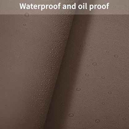Leather Table Cover,1.8mm Thick,36x60 Inch Table Protector,Table Protector for Dining Room Table,Dining Table Cover,Table Cover Protector(Mud Color+Champagne Gold,36x60)