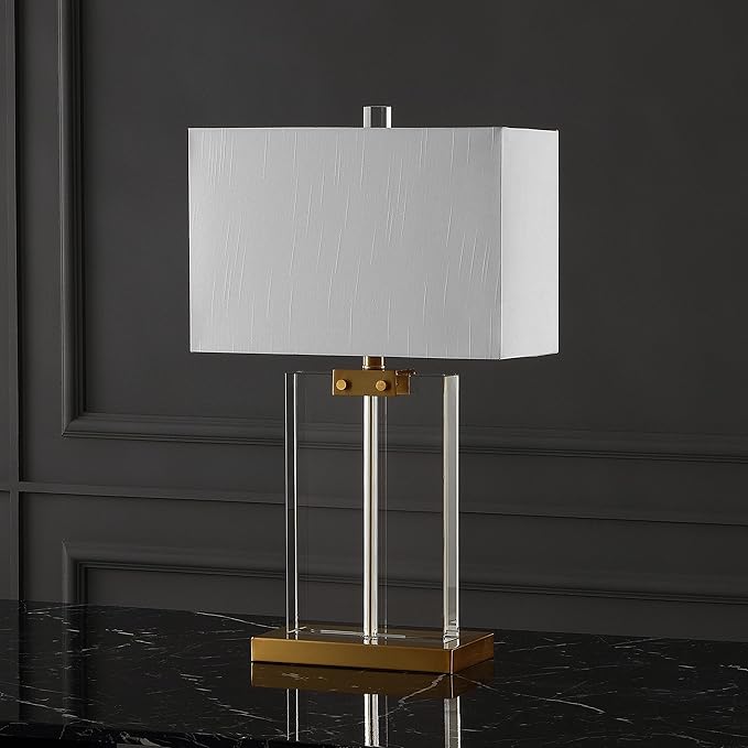 SAFAVIEH Couture Lighting Collection Maddock Crystal 26-inch Bedroom Living Room Home Office Desk Nightstand Table Lamp (LED Bulb Included)