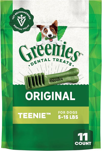 Greenies Veterinarian-Recommended Natural Dental Dog Treats Regular Size, Original Flavor, 3 oz. Pack, 11 Count