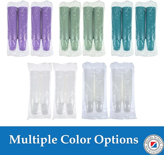 Henry Schein Disposable Cups, 5 oz, Green (200 Count) – Dental Rinse Cups, Double-Coated for Durability, Latex-Free, Embossed Grip, Ideal for Medical, Office, and Event Use