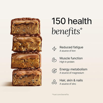 Huel Complete Nutrition Vegan Protein Bars | Cookie Dough | 13g Protein | 27 Vitamins & Minerals, 2g Sugar, Non-GMO, 100% Plant Based Snack | 12 Pack