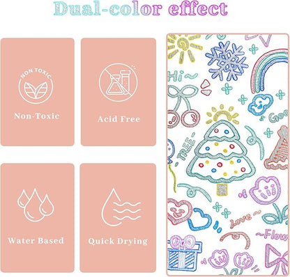 Artecho Outline Markers, 12 Glitter Colors, Christmas Gift, Stocking Stuffers for Teen Girls, Double Line Metallic Markers for Tween Girls Trendy Stuff, Art Stuff Crafts for Teens