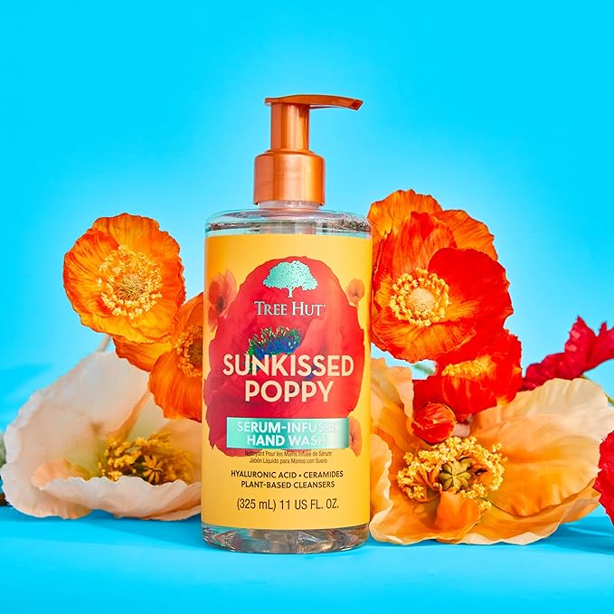 Tree Hut Sunkissed Poppy Serum Infused Hand Wash | Nourish & Hydrate Hands with Strengthening Skin Care | Long Lasting Scent | Cleanse & Lock in Moisture | 11 fl oz.