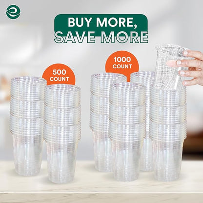 ECO SOUL 100% Compostable, Disposable Party Cups | Eco-friendly Party Cups | (1000 Count, 16 oz Cold Cups)