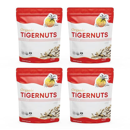 Skyland Kitchen Organic Sliced Tigernuts, Nut-Free, Raw Snack, Gluten-Free, Vegan, Paleo Friendly, High Fiber, Non-GMO 4 x 12oz (Pack of 4)