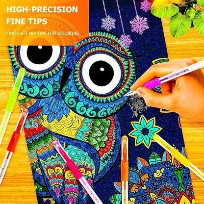 Soucolor Teen Girl Boys Gifts Trendy Stuff, Aesthetic Cute Preppy Stuff School Supplies, Deluxe 120 Pack Colored Gel Pens for Kids Adult Coloring Books, 60 Gel Pens, 60 Refills and Travel Case