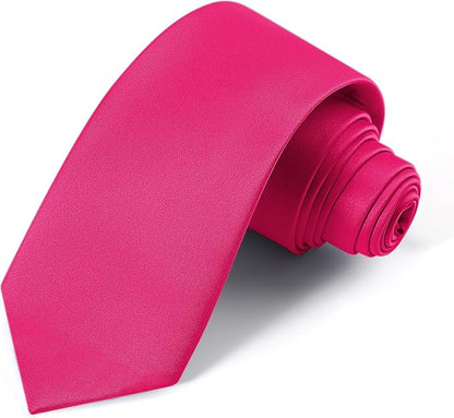 Black Ties For Men Solid Pure Color Formal Neckties 3.15" (8CM) Men's Tie for Business and Wedding with Gift Box