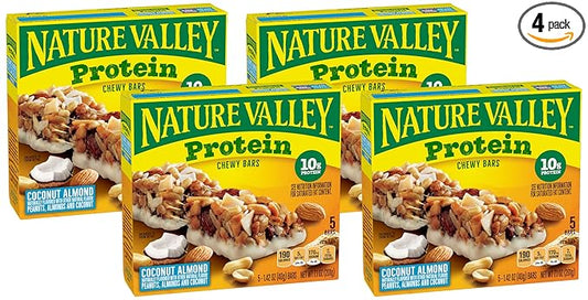 Nature Valley Chewy Granola Bar, Protein, Coconut Almond, 5 Bars, 7.1 OZ (Pack of 4)