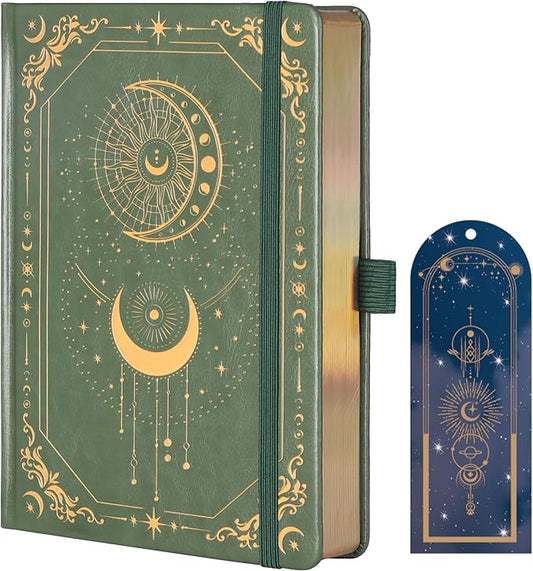 TIEFOSSI Dot Journal, 160gsm 190 Numbered Pages, Diary for Work & Sketching, A5 Hardcover Leather Journal for Writing Women Men