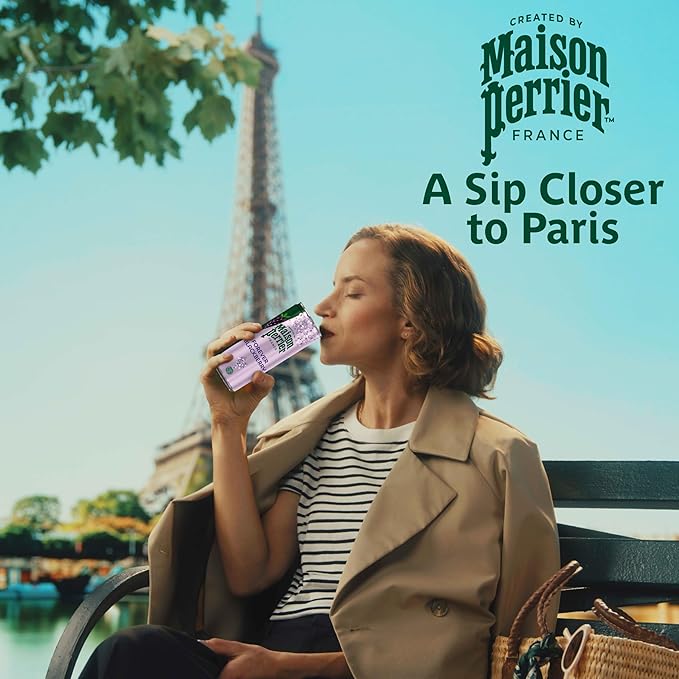 Maison Perrier Forever Blackberry Flavored Sparkling Water, 11.15 Fl Oz Cans, 8 Count, 3 Pack