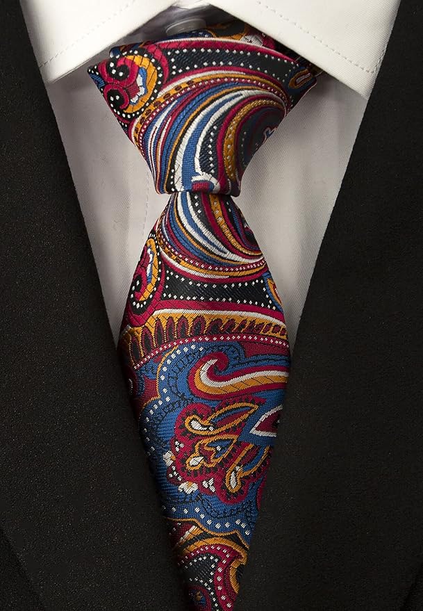 Adulove Men's Necktie Classic Silk Tie Woven Jacquard Neck Ties 6 PCS