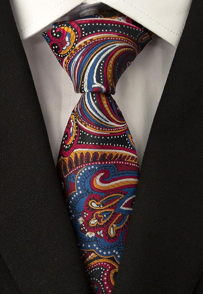 Adulove Men's Necktie Classic Silk Tie Woven Jacquard Neck Ties 6 PCS