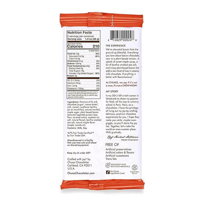 Chuao Chocolatier Baconluxious Chocolate with Plant-Based Bacon Gourmet Milk Bars | Vegetarian | For Gift Baskets, Birthday, Thank You, Care Package | 24 Pack, 0.39 oz Each