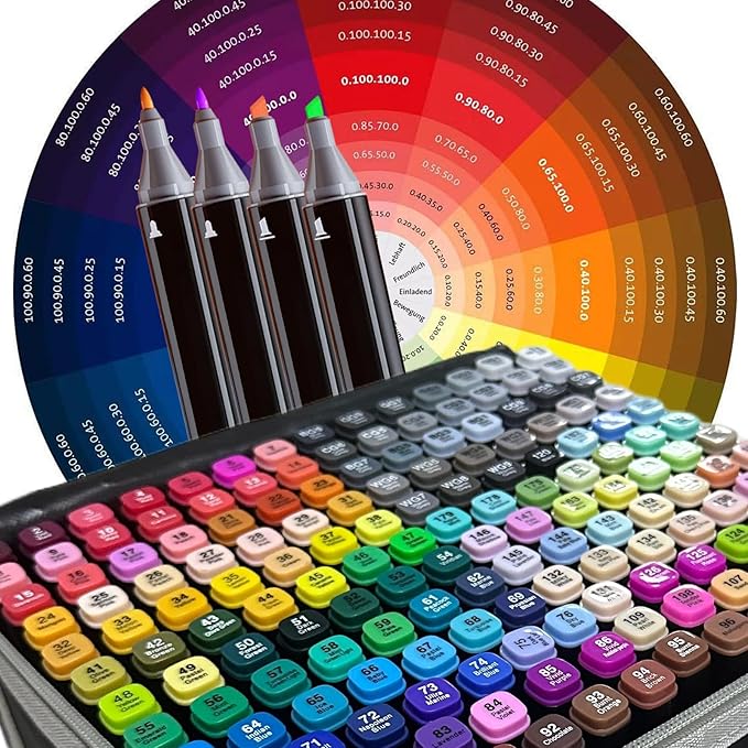 262-Color Dual-Tip Markers Set with Shoulder Bag - Art Markers for Coloring, Drawing & Sketching -Gift for Kids, Teens, Artists