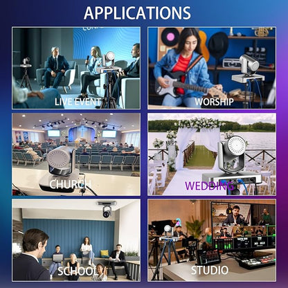 AVKANS 4K NDI PTZ Camera, HDMI SDI AI AUTO Tracking PTZ Camera with IP Live Streaming for Church Worship Live Events, PoE Support