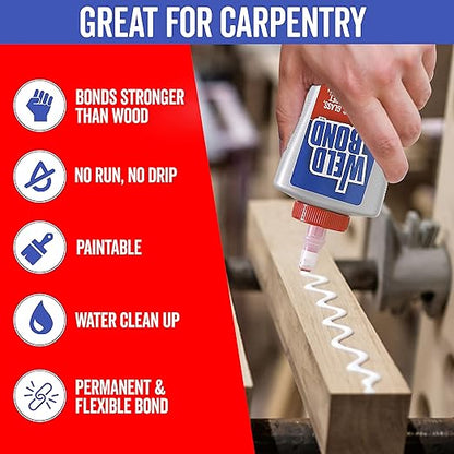 Weldbond Multi-Purpose Glue - The Ultimate Bonding Solution ! Non-Toxic Glue for Wood Glue Glass Mosaic Ceramic Pottery Craft Tile Porcelain Stone Jewelry Fabric Furniture & More. 5.0z /160ml 6-Pack