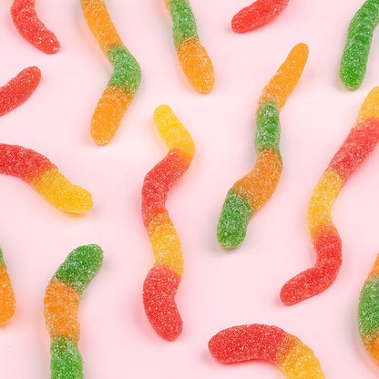 Kervan Candy Bebeto Sour Worm Gummies - Fruity & Soft Gummy Candy Bulk for Kids, Gift Snacks and Parties - Sour Gummy Worms Party Size Bag (5 lbs)