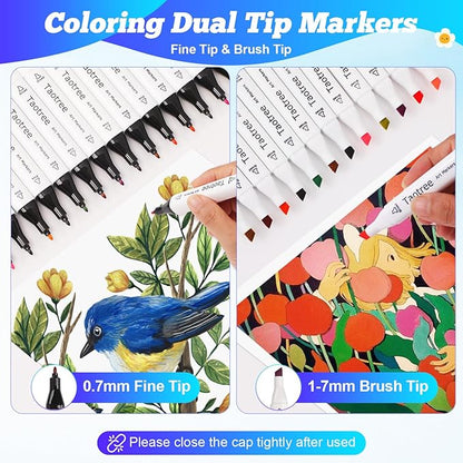 Taotree Alcohol Markers 80 Colors Dual Tips Art Markers Sketch Pens Set, Art Supplies Kit, Drawing Pens Set for Adult Coloring Books Painting, Sketching, Gifts for Teens Girls Boys Kids Artists