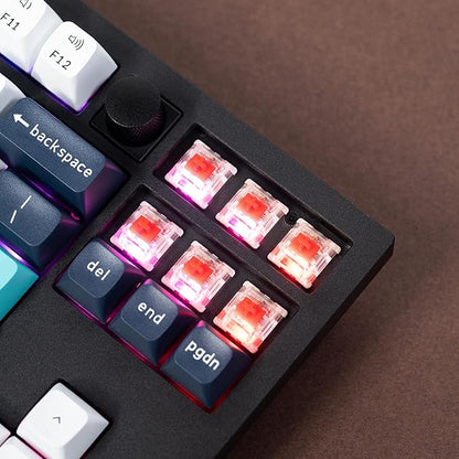 Keychron Q3 Max Wireless Custom Mechanical Keyboard, Full Aluminum 2.4 GHz Bluetooth QMK TKL Layout RGB with Hot-swappable Gateron Red Switch Compatible with Mac Windows Linux