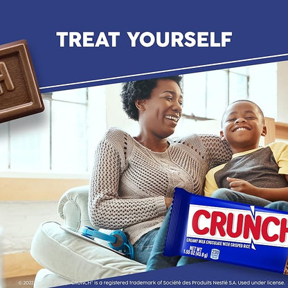 CRUNCH Milk Chocolate and Crisped Rice, Full Size Individually Wrapped Candy Bars, 1.55 oz each (Pack of 2)
