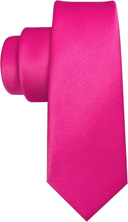 RBOCOTT 2.4“ Solid Color Skinny Tie Business Wedding Necktie for Men(6cm)