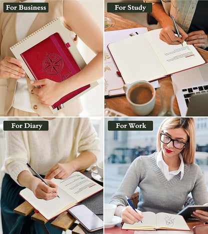 PAIBAS Blank Journal Notebook for Women Men,160 Pages,A5 Hardcover Sketchbook for Drawing, Sketch book, Unlined Notebooks for School,Work, Note Taking,Travel Journals for Writing 5.8"x8.5" (Burgundy)