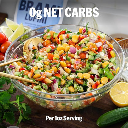 Brami Lupini Beans Snack, Sardinian Sea Salt & Vinegar | 7g Plant Protein, 0g Net Carbs | Vegan, Vegetarian, Keto, Plant Based, Mediterranean Diet | 5.3 Ounce (8 Count)