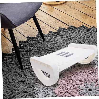 Anti-Slip Office Foot Rest Under Desk Raised Footstool with Rocking Motion Stable Non-deformable Footrest for Work and Home Space-Saving Foot Support Stool in White