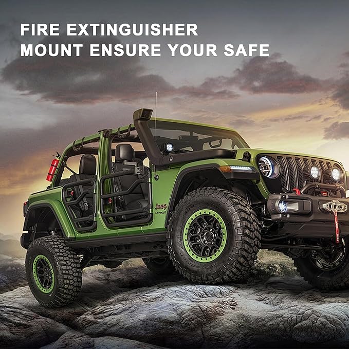 Quick Release Fire Extinguisher Mount – UTV Fire Extinguisher with Mount Kit for Jeep, ATV, Truck – Adjustable Fire Extinguisher Bracket & Holder for Roll Bars – Boat & Vehicle Compatible.