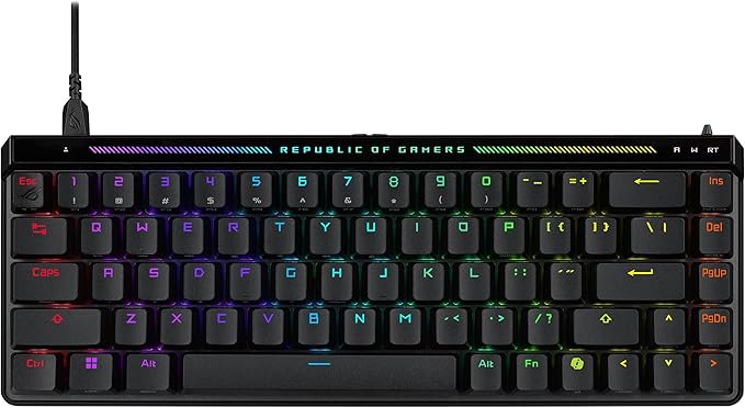 ASUS ROG Falchion Ace HFX 65% Hall Effect Gaming Keyboard – HE Magnetic Switches, Rapid Trigger, 8000 Hz Polling, Three-Layer Dampening Foam, Touch Panel, Protective Cover