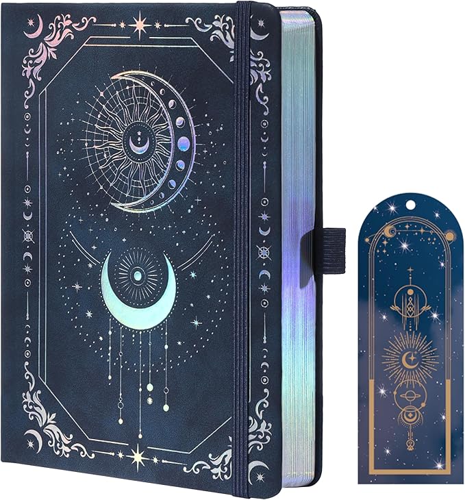 TIEFOSSI Dot Journal, 160gsm 190 Numbered Pages, Diary for Work & Sketching, A5 Hardcover Leather Journal for Writing Women Men